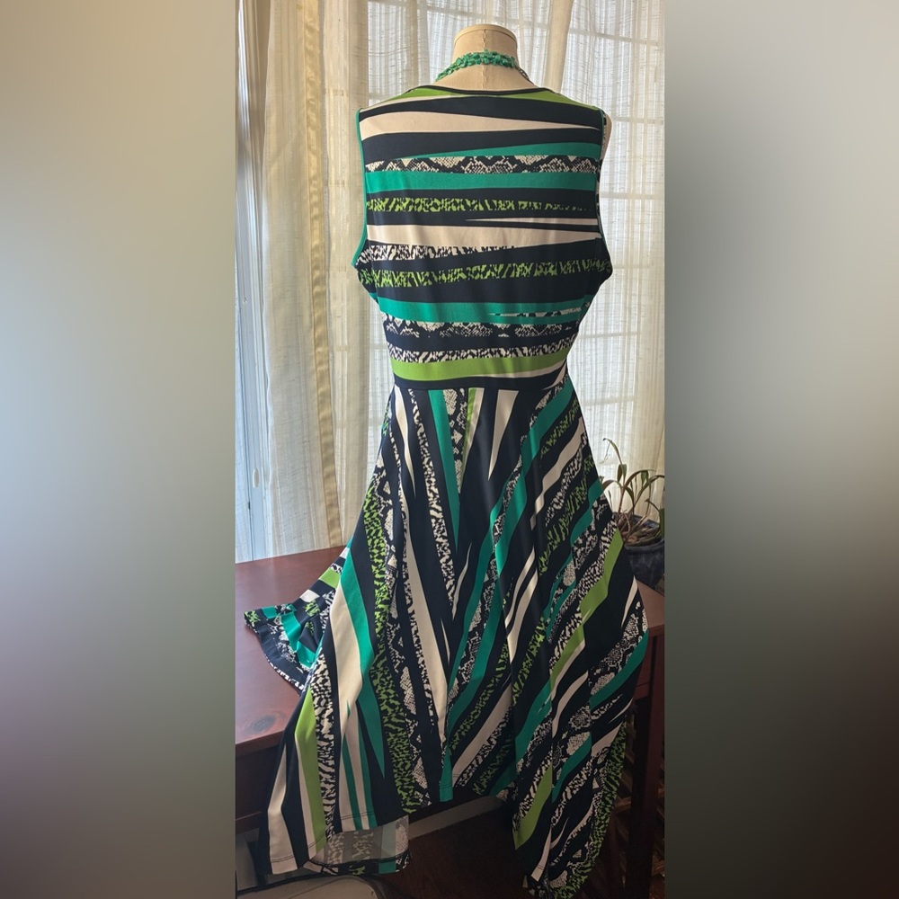 New York & Company Asymmetrical Dress - Green, Blue, Black, White - Picture 7 of 8